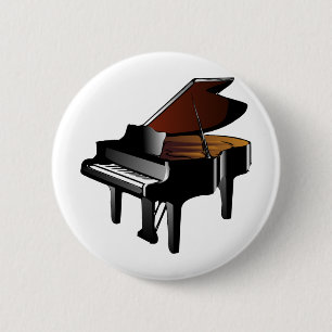 Grand Piano 6 Cm Round Badge