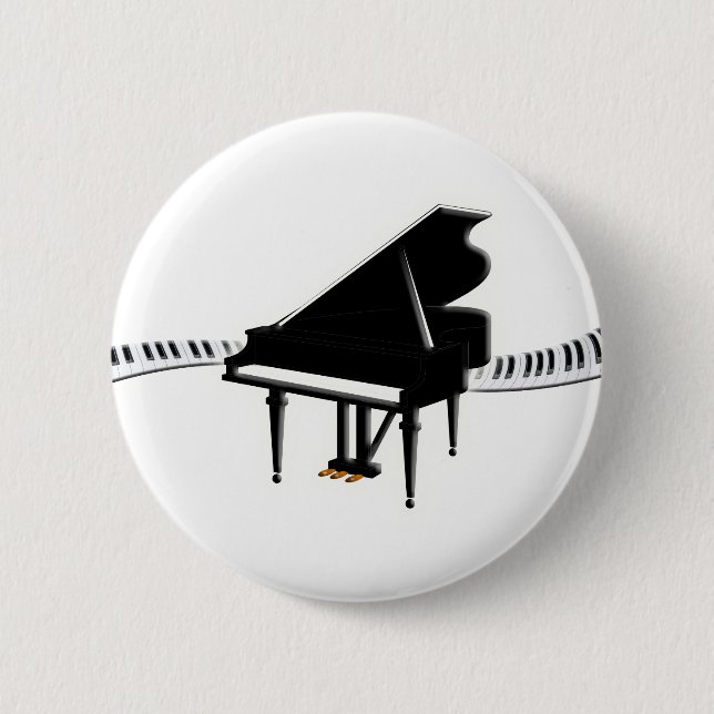 Grand piano and Keyboard 6 Cm Round Badge (Front)