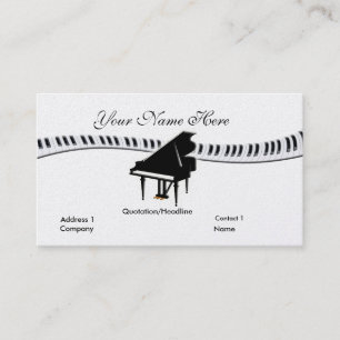 Grand Piano and Keyboard Business Card
