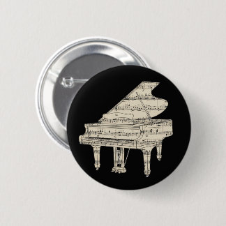Grand Piano and Music Notes Button