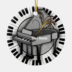 Grand Piano  Ceramic Tree Decoration