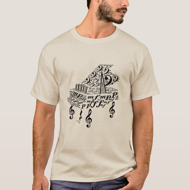 Grand piano, Chopin, music notes, music symbols T-Shirt (Front)