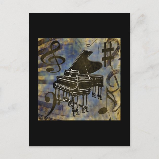 Grand Piano Collage Postcard (Front)