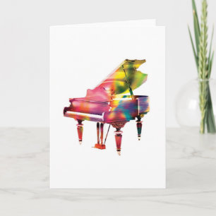 Grand Piano Colourful Abstract Greeting Card