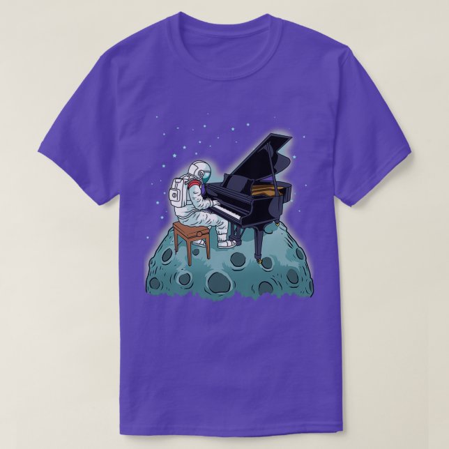 Grand Piano Gift Kids Pianist Gift Astronaut Music T-Shirt (Design Front)