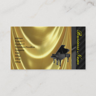 Grand Piano Golden Elegant Business Card