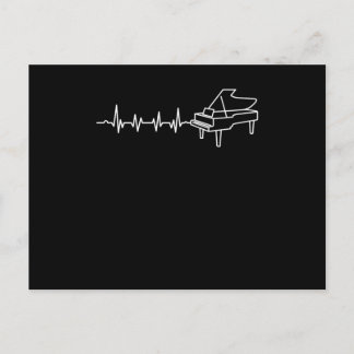 Grand Piano Heartbeat Pianist Piano Player Musicia Postcard