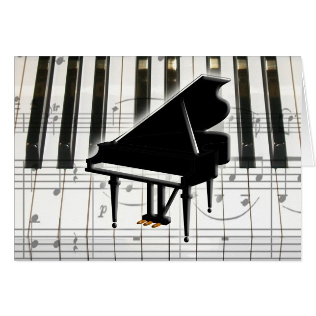 Grand Piano Keyboard & Notes (Front Horizontal)
