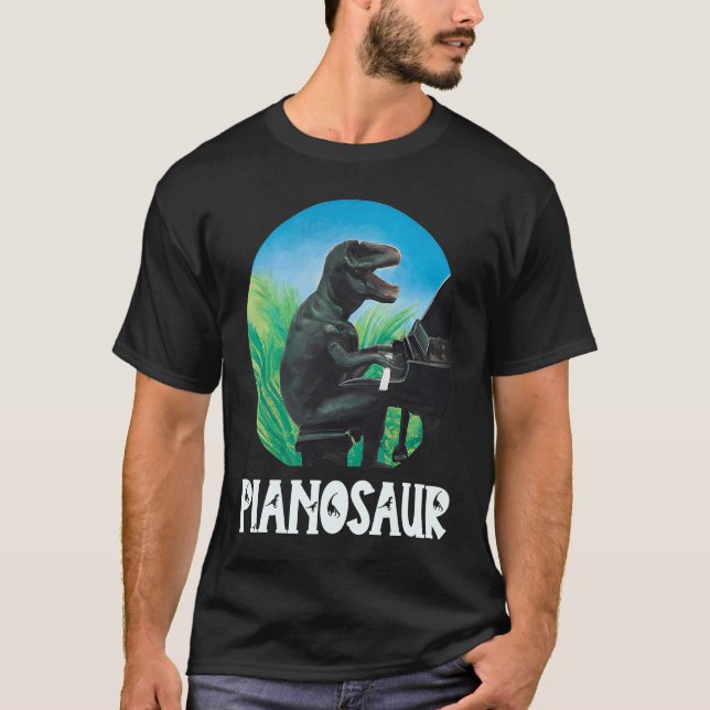 Grand Piano  Kids Pianist  Dinosaur Music Piano T-Shirt (Front)