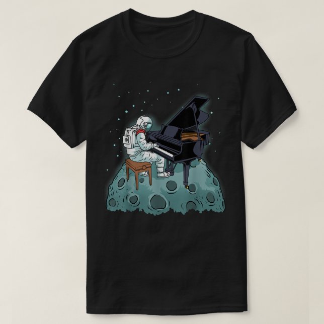 Grand Piano Kids Pianist Gift Astronaut Music Pian T-Shirt (Design Front)