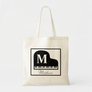 Grand Piano Monogram Pianist Personalise  Tote Bag