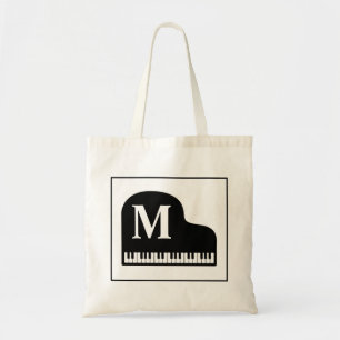 Grand Piano Monogram Pianist Personalise  Tote Bag