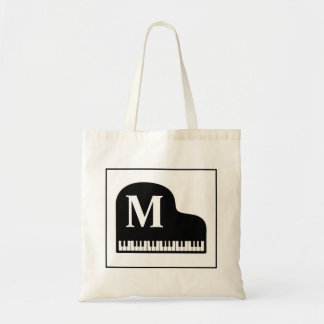 Grand Piano Monogram Pianist Personalise  Tote Bag