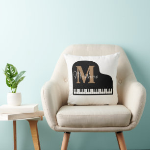 Grand Piano Monogram with name Pianist Cushion