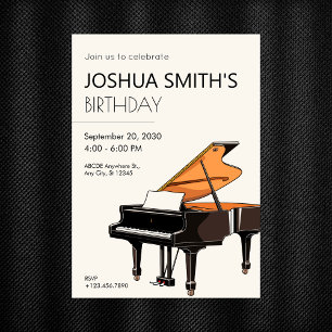 Grand Piano music birthday Invitation