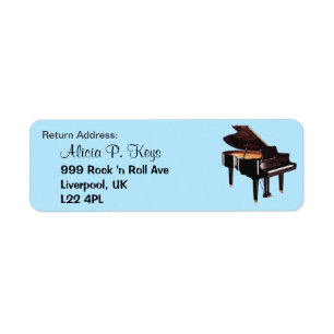 GRAND PIANO Music Lovers Return Address Labels