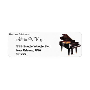 GRAND PIANO Music Lovers Return Address Labels