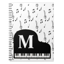 Grand Piano Music Note Monogram Pianist