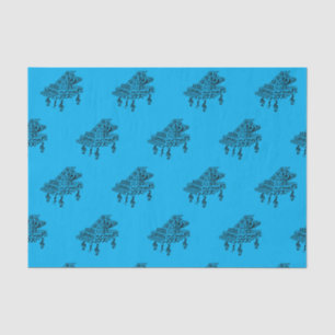 Grand Piano, music symbols, music teacher, gift Tissue Paper