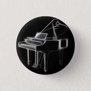 Grand Piano Musical Classical Instrument 3 Cm Round Badge