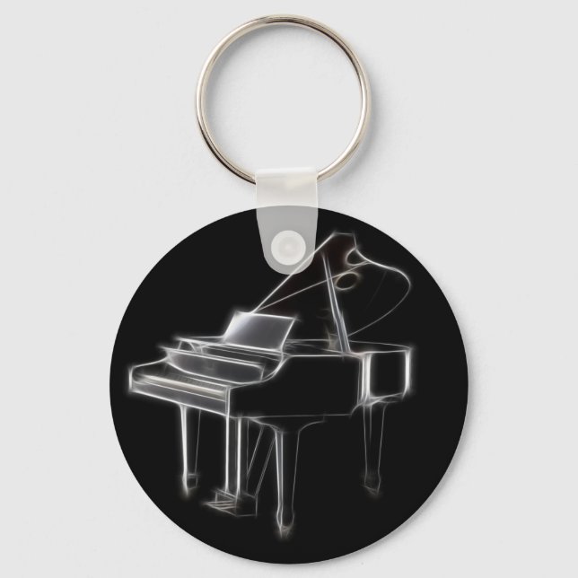Grand Piano Musical Classical Instrument Key Ring (Front)