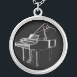 Grand Piano Musical Classical Instrument Silver Plated Necklace<br><div class="desc">For more like this, visit About this design: The piano is perhaps the most universally beloved and popular musical instrument in the world. Widely used across many different genres of music, including jazz, classical, R&B, and even rock, the piano is a mainstay in the music industry and a vital component...</div>