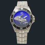 Grand Piano Personalised Monogram Gift Watch<br><div class="desc">For you to personalise/customise with pianist's initials/name,  choose ideal font,  font colour or delete it if not needed.  Available in many different styles & colours.</div>