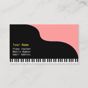 Grand Piano Red Background Business Card