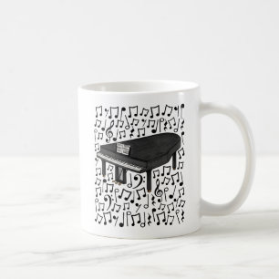 Grand Piano With Musical Notes, Pianist Musician Coffee Mug