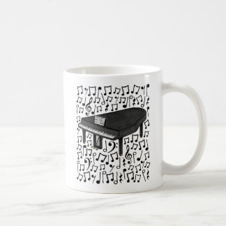Grand Piano With Musical Notes, Pianist Musician Coffee Mug