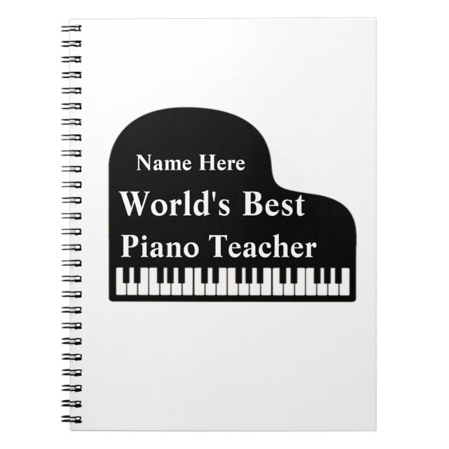 Grand Piano World's Best Piano Teacher Notebook (Front)
