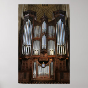 Grand Pipe Organ of Bath Abbey Gothic Church Dec Poster