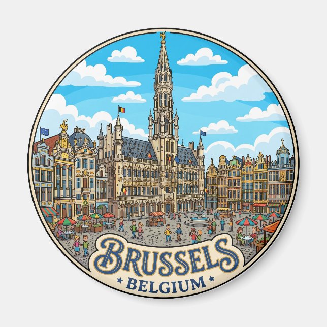 Grand Place, Brussels Belgium Magnet (Front)
