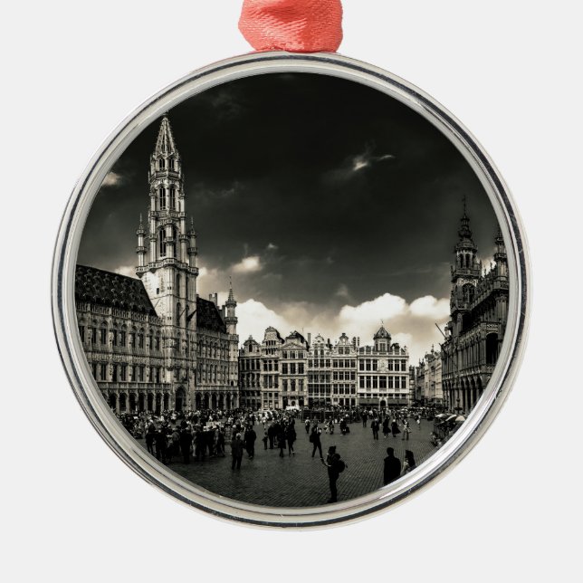 Grand-Place, Brussels, Belgium Metal Tree Decoration (Front)