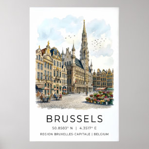 Grand-Place Brussels Print European Travel Decor