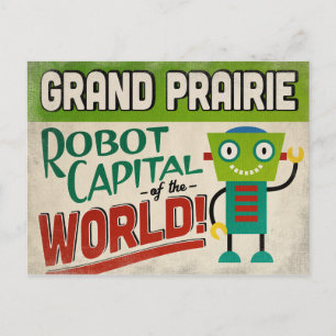 Grand Prairie Texas Robot - Funny Vintage Postcard