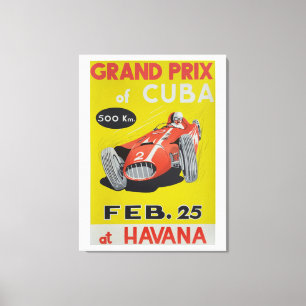 Grand Prix Cuba, Havana, vintage poster Canvas Print