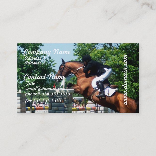 Grand Prix Horse  Business Cards (Front)