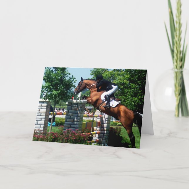 Grand Prix Horse Greeting Cards (Front)