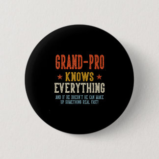 Grand-pro knows everything father's day retro 6 cm round badge