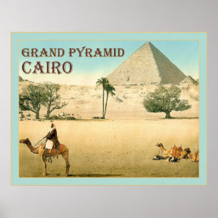 Grand Pyramid ~ Cairo ~ Vintage Travel Poster