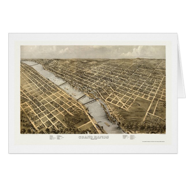 Grand Rapids, MI Panoramic Map - 1868 (Front Horizontal)