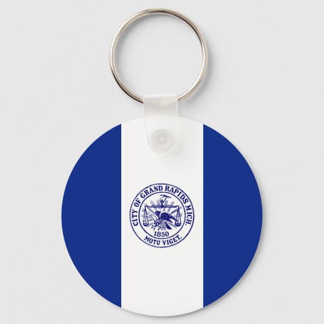 Grand Rapids (Michigan) City flag Keychain (Front)