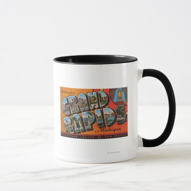 Grand Rapids, Michigan - Large Letter Scenes Mug (Right)