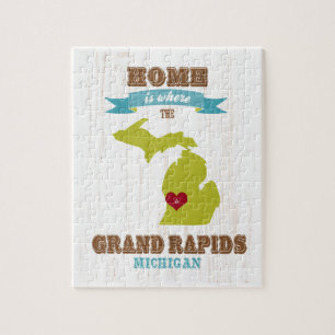 grand rapids, michigan Map – Home Is Where Jigsaw Puzzle