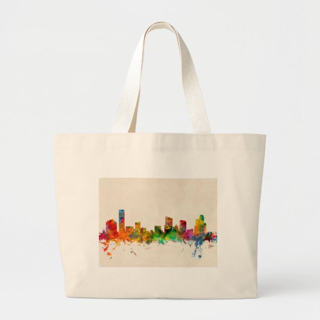 Grand Rapids Michigan Skyline Cityscape Large Tote Bag (Front)