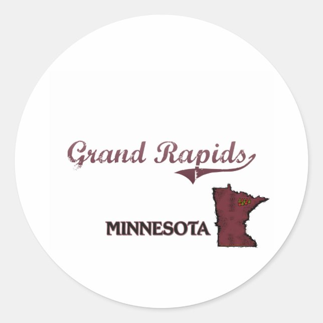 Grand Rapids Minnesota City Classic Round Sticker (Front)