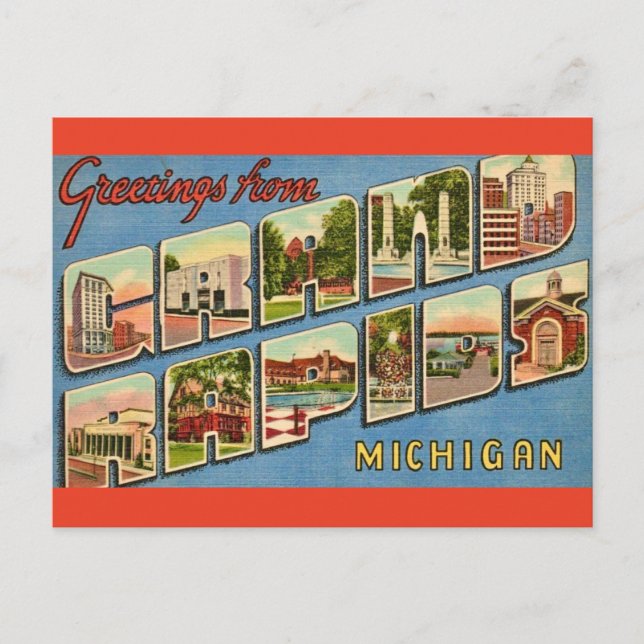 Grand Rapids Retro Postcard (Front)