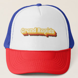 Grand Rapids Retro Vintage Text Trucker Hat