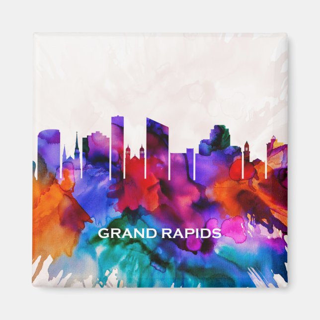 Grand Rapids Skyline Magnet (Front)